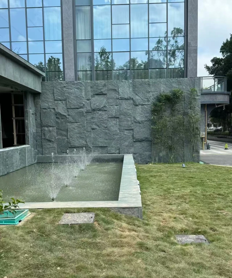 green granite natural surface outside wall project