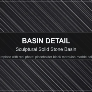 Sculptural Solid Stone Basin - Black Marquina Marble