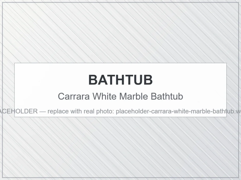 Carrara White Marble Bathtub custom fabricated from natural Carrara marble