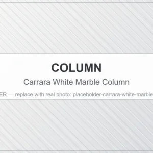Carrara White Marble Column custom fabricated from natural Carrara marble