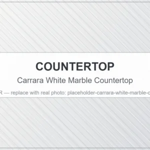 Custom Carrara White Marble countertop with white background and grey veining