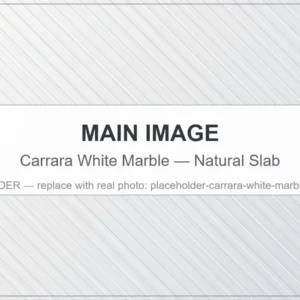 Carrara White Marble slab with white background and soft grey veining