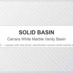 Custom Carrara White Marble solid vanity basin with grey veining