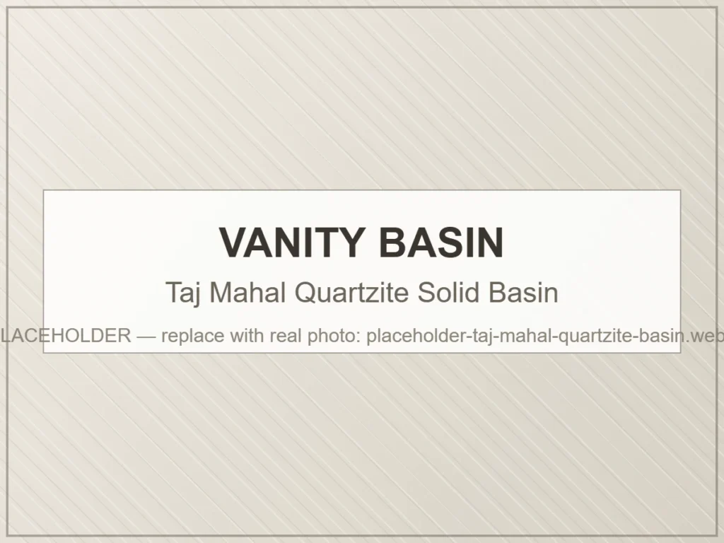 Taj Mahal Quartzite solid stone vanity basin custom fabrication