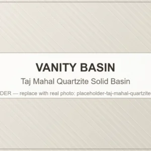 Taj Mahal Quartzite solid stone vanity basin custom fabrication