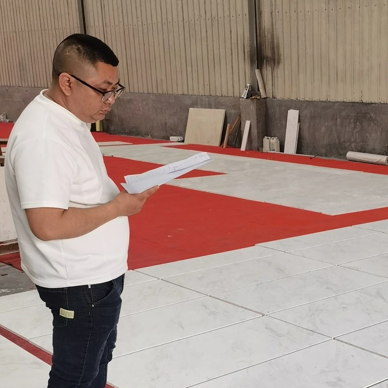 qc check the dry lay tiles