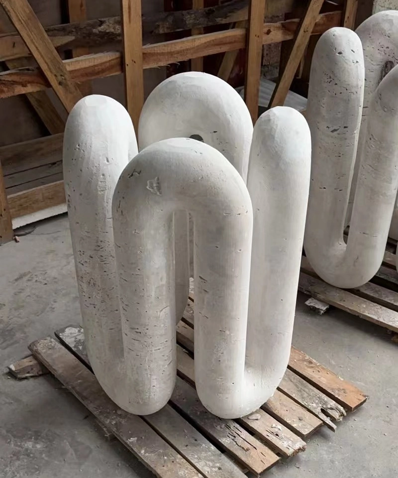 travertine loop sculpture table base
